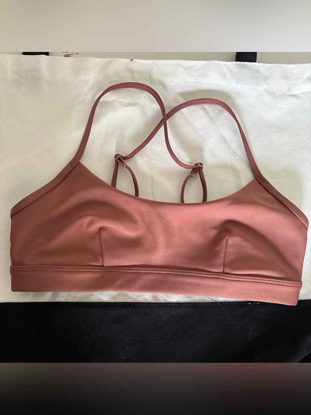 ALO Yoga Strappy Seamless Bralette in Dusty Rose
